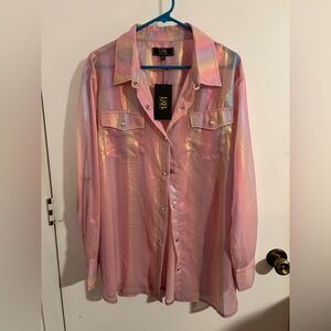 Lucky & Blessed Western Pearl Snap iridescent Whimsical